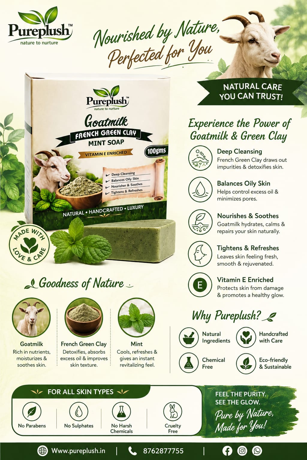 Goatmilk French Green Clay Soap - second view